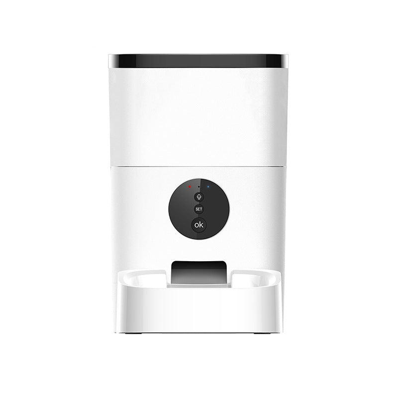The Smartphone APP Of Pet Feeder Controls The Intelligent Automatic Feeding Machine 4L For Regular Quantification Of Cat And Dog Food