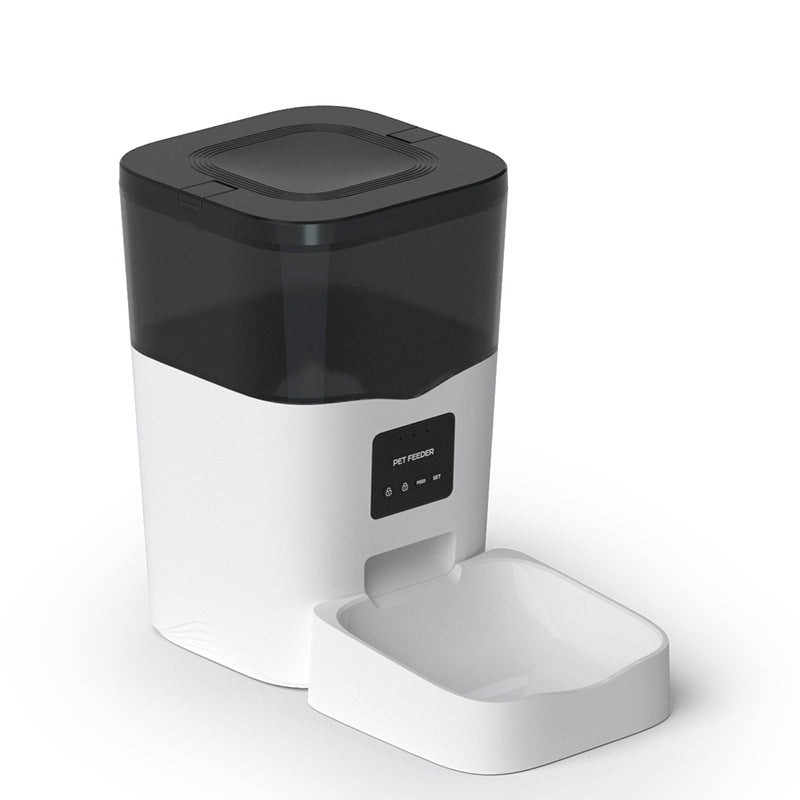 The Smartphone APP Of Pet Feeder Controls The Intelligent Automatic Feeding Machine 4L For Regular Quantification Of Cat And Dog Food