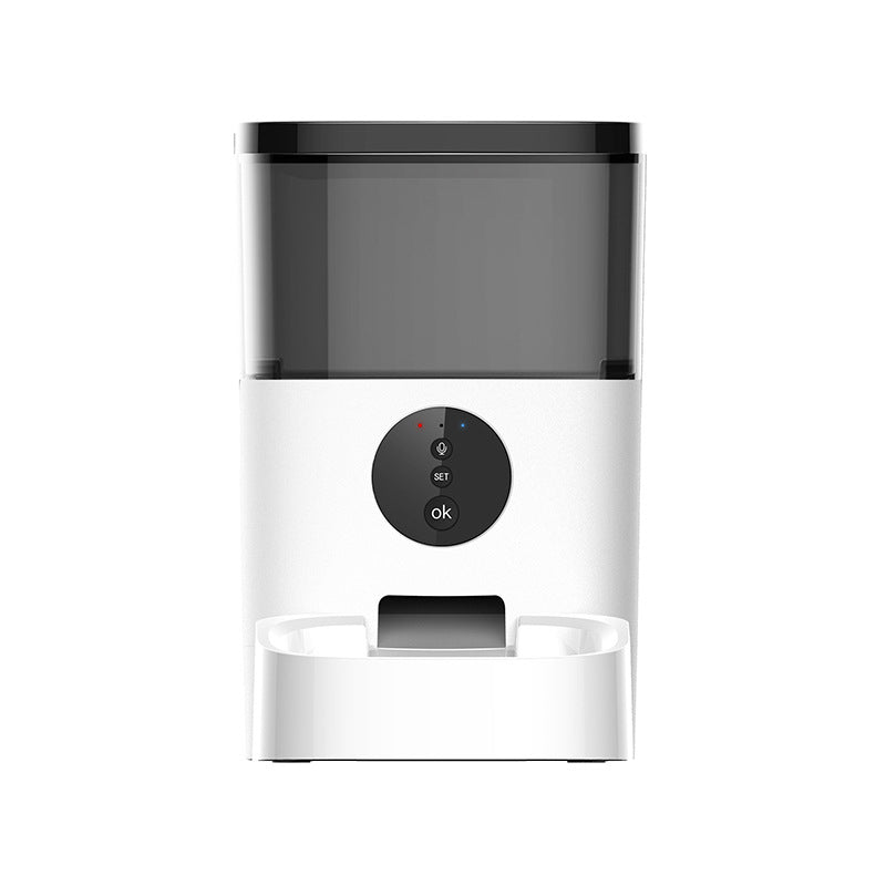 The Smartphone APP Of Pet Feeder Controls The Intelligent Automatic Feeding Machine 4L For Regular Quantification Of Cat And Dog Food