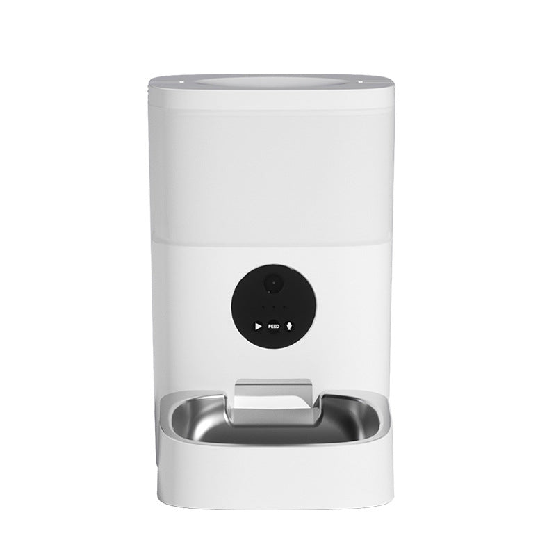 The Smartphone APP Of Pet Feeder Controls The Intelligent Automatic Feeding Machine 4L For Regular Quantification Of Cat And Dog Food