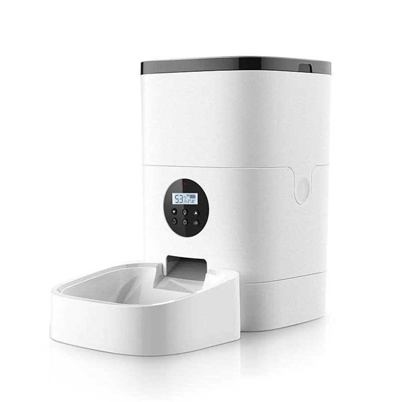 The Smartphone APP Of Pet Feeder Controls The Intelligent Automatic Feeding Machine 4L For Regular Quantification Of Cat And Dog Food